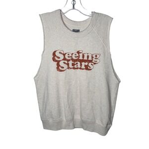 Aerie Graphic Sweatshirt Tank Top Seeing Stars Graphic Cream Size S Casual
